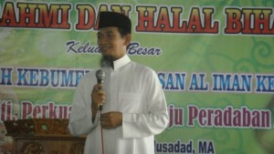 KH. Zainuddin Musaddad, saat menghadiri acara silaturrahim syawal Hidayatullah Kebumen, Jawa Tengah. 