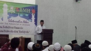 Ketua Umum PP Syabab Hidayatullah Muhammad Naspi Arsyad, saat memberikan sambutan acara.