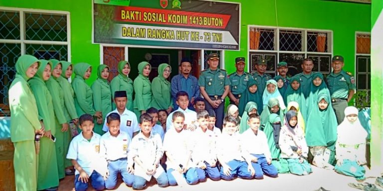 HUT TNI Ke-73, Kodim 1413 Sambangi Ponpes Hidayatullah
