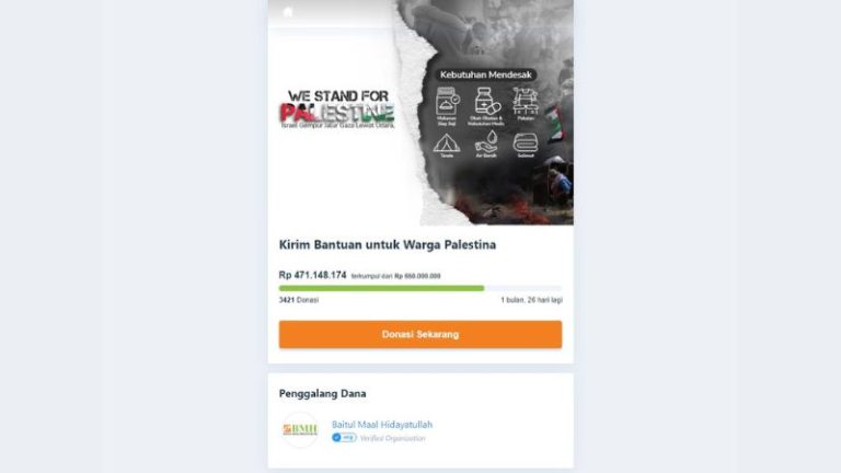Solidaritas Indonesia Bergema, Donasi Palestina via Program Berbagi Kebaikan BMH Capai Rp 471 Juta
