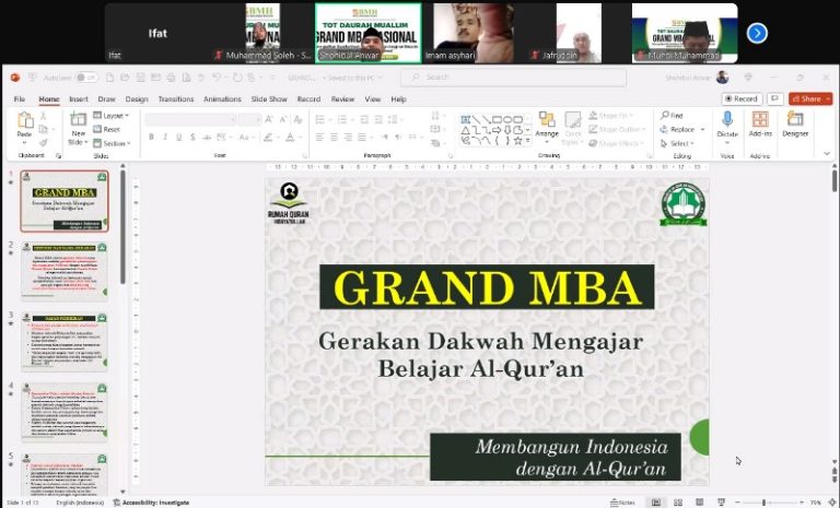 TOT Daurah Grand MBA Nasional untuk Cetak Lebih Banyak Muallim Al Qur’an